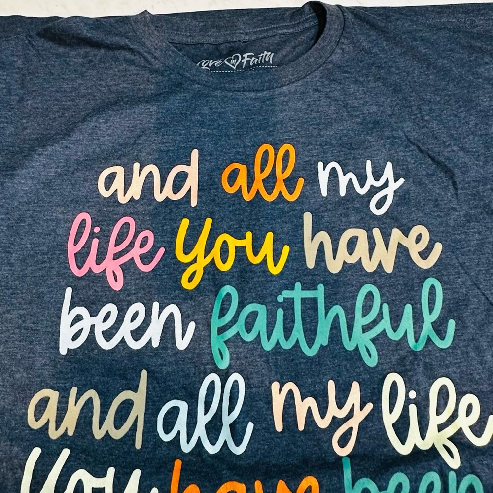 Women Navy Multicolor Script Graphic Tee